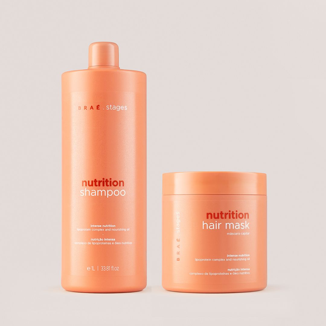 KIT BRAÉ STAGES NUTRITION SHAMPOO 1L + MÁSCARA 500G