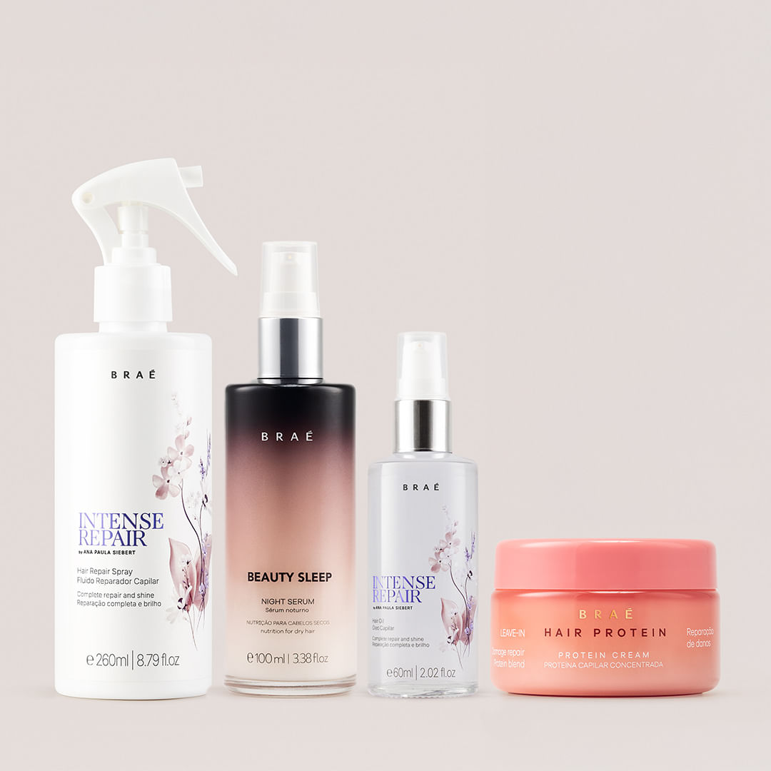 Kit Intense Repair Fluido Reparador + Intense Repair Oil + Hair Protein + Beauty Sleep