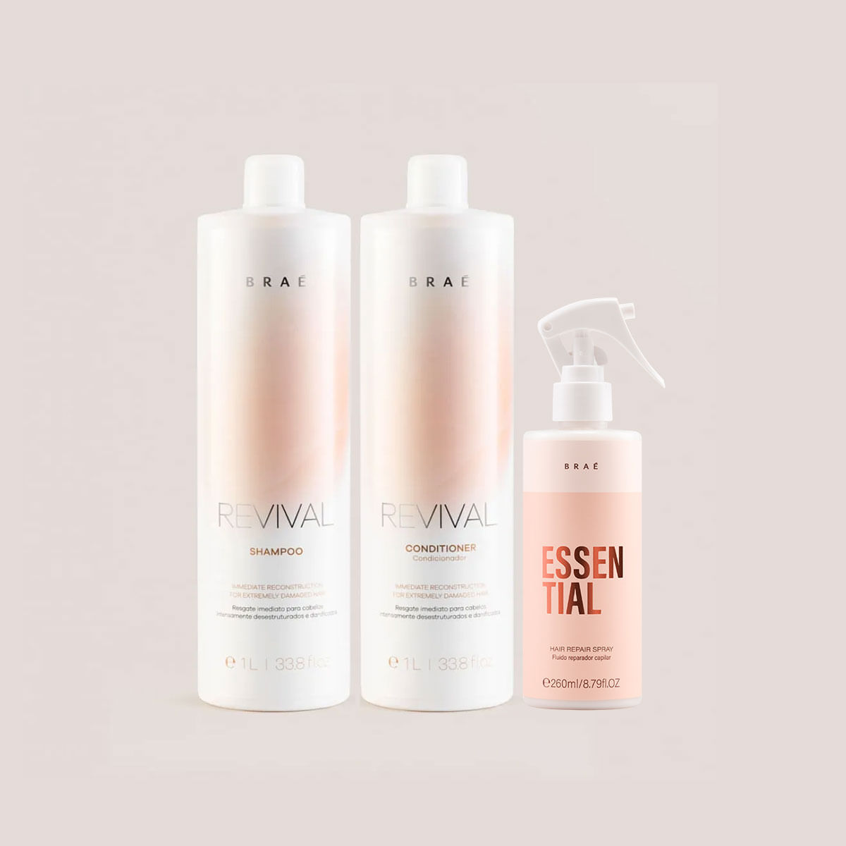 Kit Revival Shampoo e Condicionador 1L + Essential Fluido Reparador