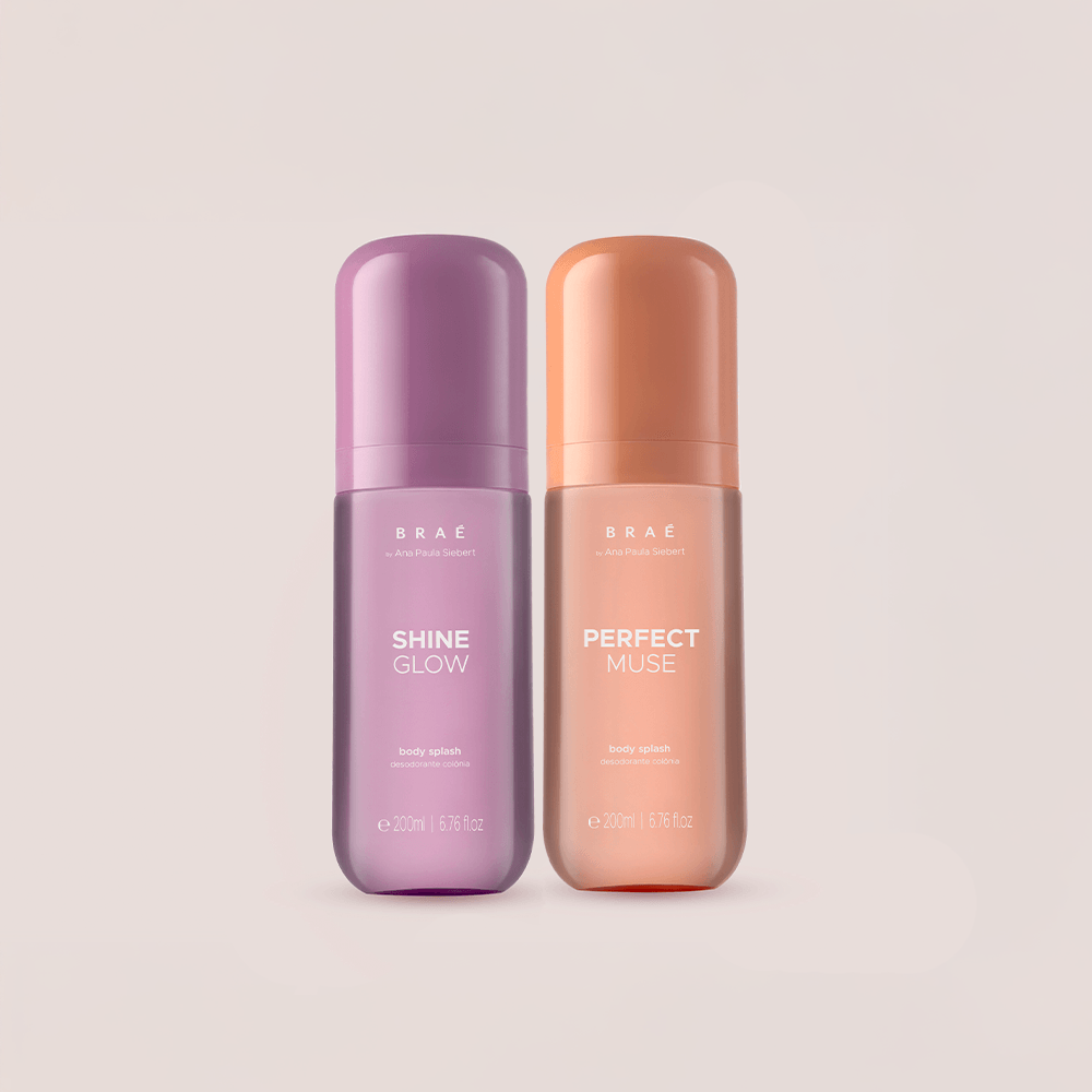 Kit Duo Braé by Ana Paula Siebert Body Splash Shine Glow Desodorante Colônia 200ml + Body Splash Perfect Muse 200ml