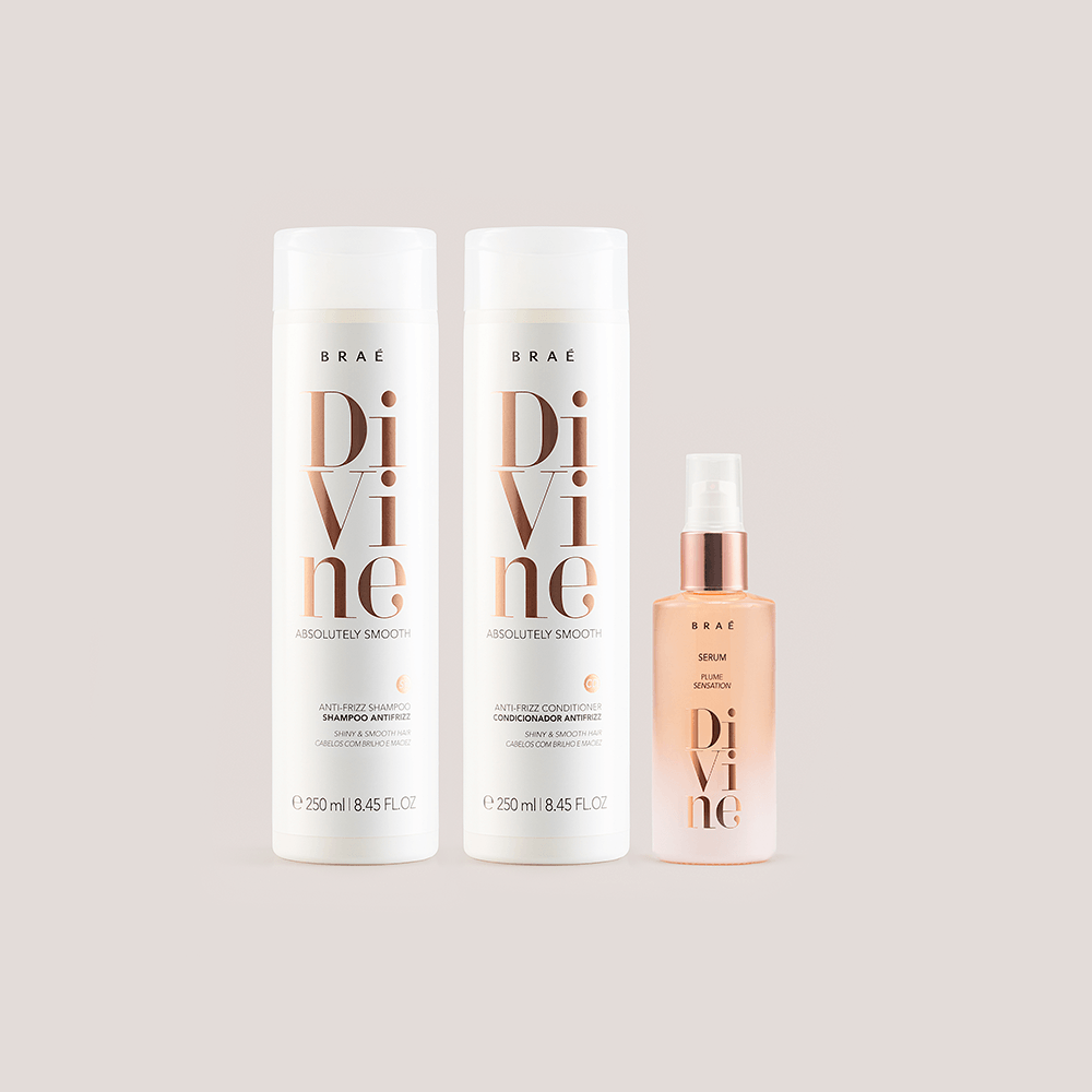 Kit Divine Shampoo + Condicionador 250ml + Óleo Capilar Ultra leve Anti-frizz 60ml