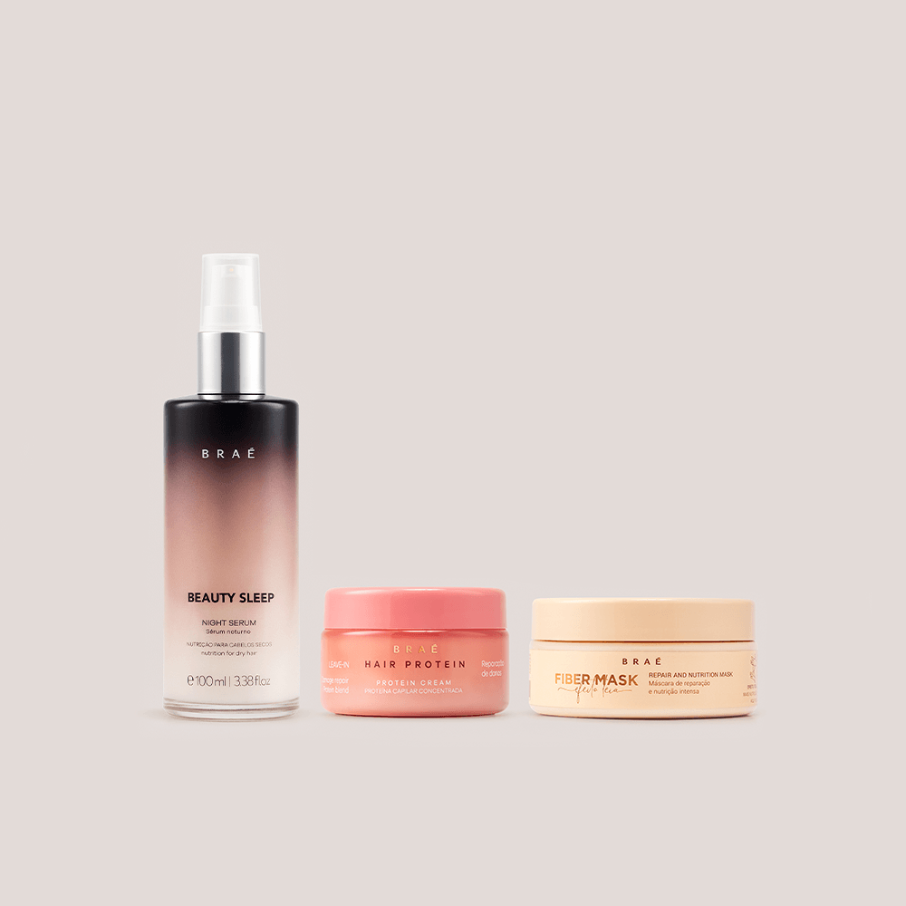 Kit Beauty Sleep - Sérum Noturno Nutritivo 100ml + Fiber Mask 200g + Hair Protein 80g