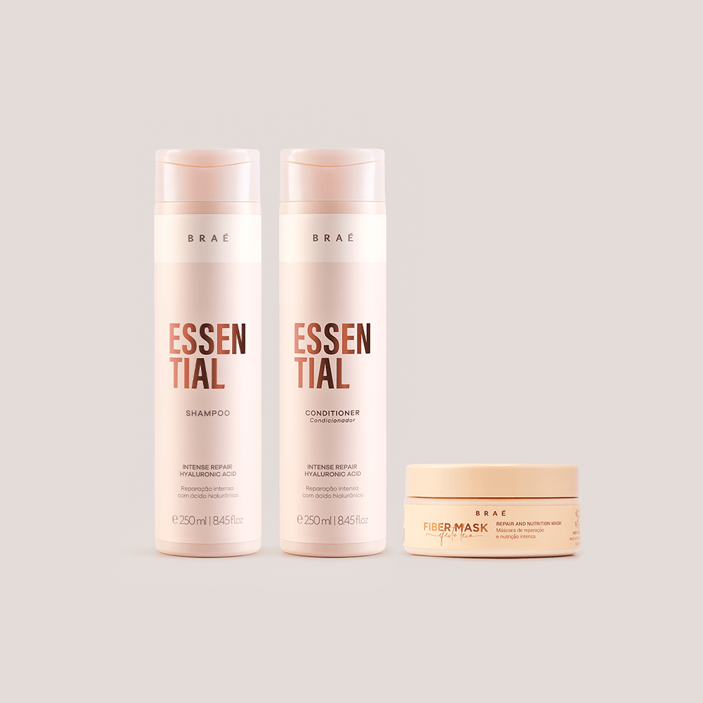Kit Essential Duo Shampoo e Condicionador 250ml + Fiber Mask 200g