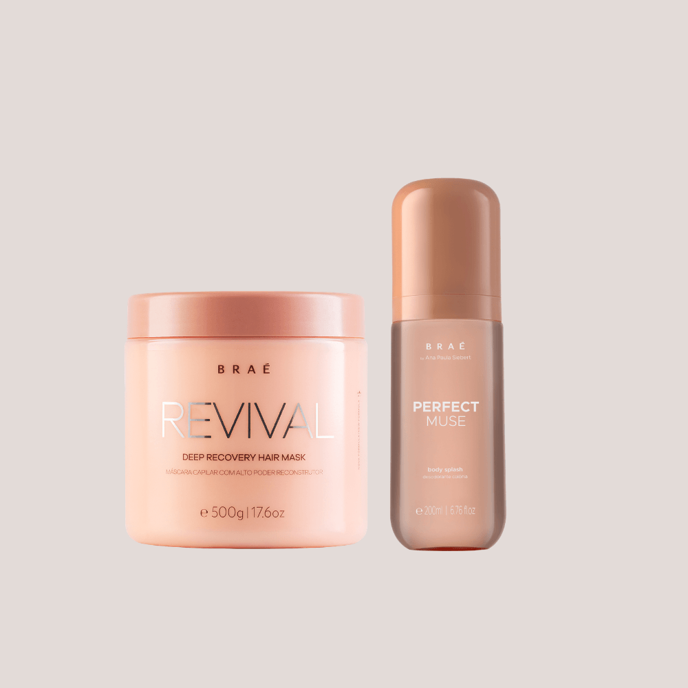 Kit Máscara Capilar Revival Reconstrução profunda 500g + Body Splash Perfect Muse Desodorante Colônia 200ml