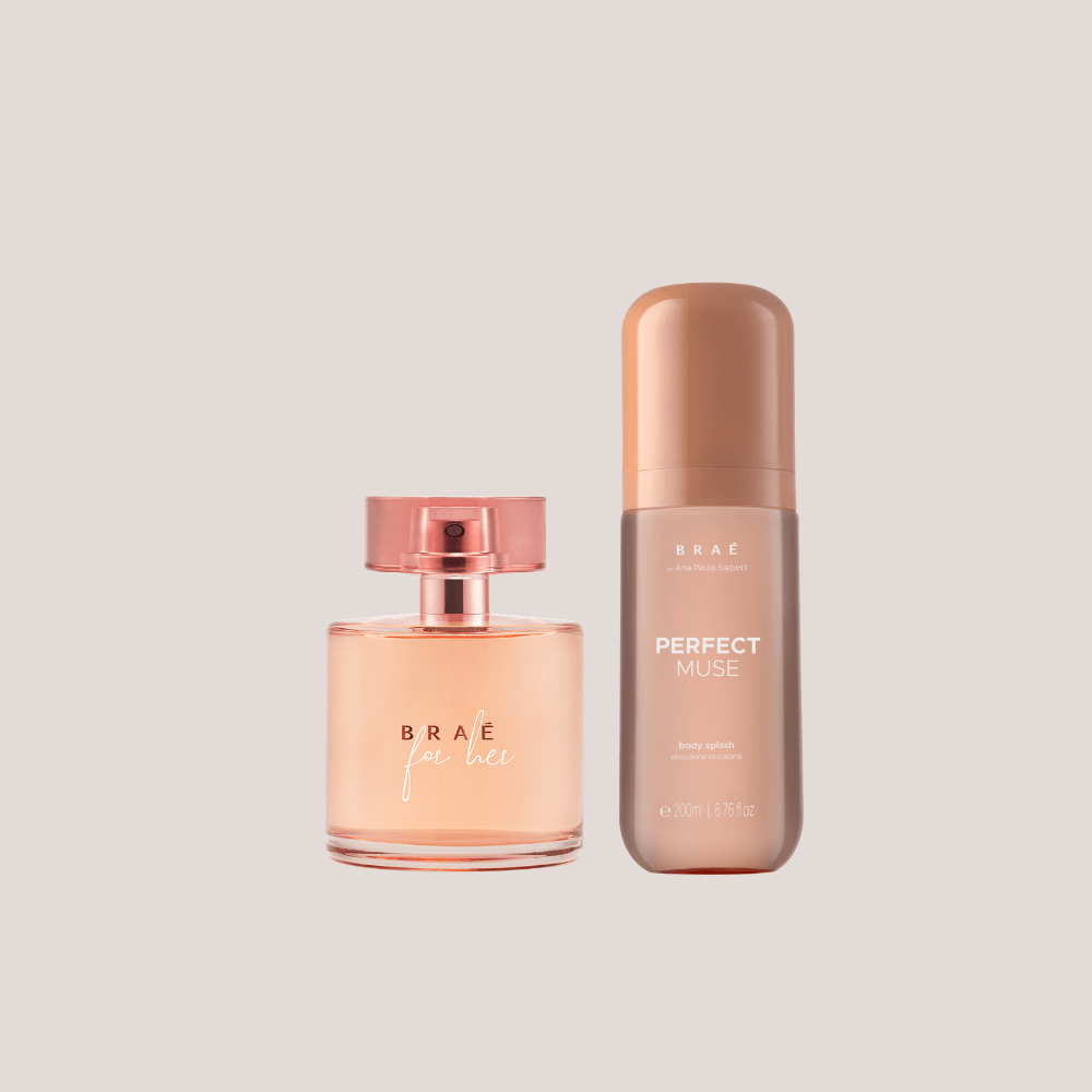 Kit For Her Perfume Corporal 100ml + Body Splash Perfect Muse Desodorante Colônia 200ml