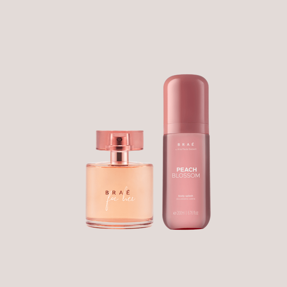 Kit For Her Perfume Corporal 100ml + Body Splash Peach Blossom Desodorante Colônia 200ml
